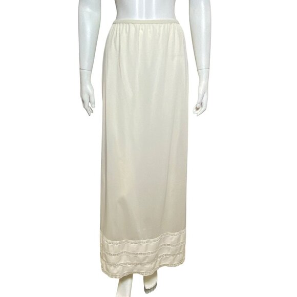 Vintage Gossard Artemis Slip Skirt Size L 100% Nylon Lace Hem Elastic Waist - Picture 1 of 6